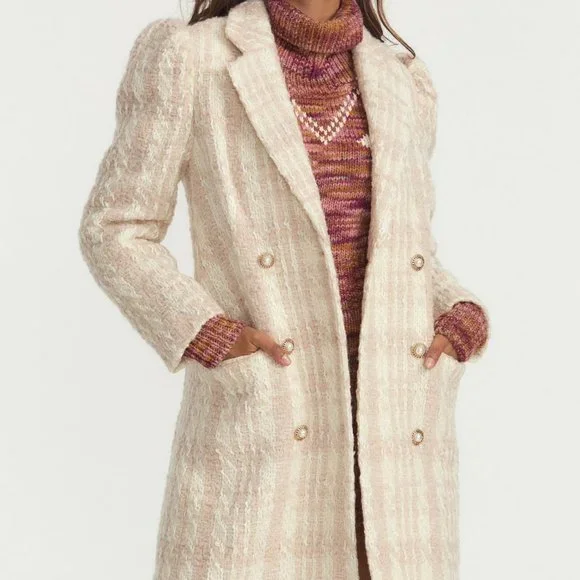 LoveShackFancy Asyrn Coat in Winter White - Picture 2 of 5